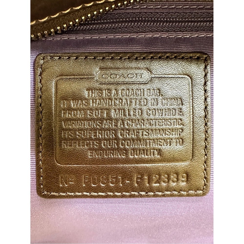 Coach Chelsea Tote Bag Chocolate Brown Pebbled Leather Tan Trim Y2K 12339 - Picture 10 of 16